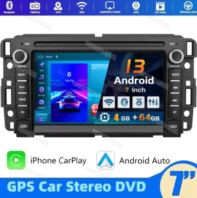 64GB For GMC Yukon Chevy Silverado Sierra Android 13 GPS Nav HD Car Stereo Radio - Image 1 of 4
