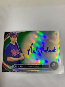 D29139 2013 Bowman Platinum Prospect Autograph Green Refractor Nate Roberts /399 - Picture 1 of 1