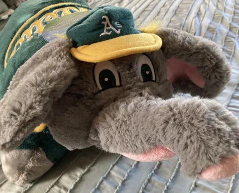 Oakland Athletics Elephant "Stomper" Pillow Pet Official MLB, Plush, NWT Cover