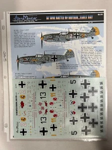 NEW Vtg AeroMaster 48-591 Bf-109E Military War Model Airplane 1/48 Decal (FY3) - Foto 1 di 3