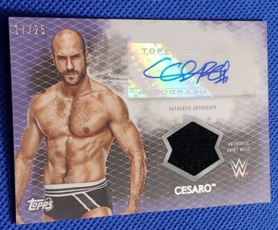 Cesaro 2015 TOPPS /25 WWE UNDISPUTED AUTHENTIC AUTO RELIC Claudio Castagnoli - Image 1 of 2