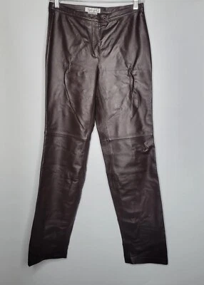 Pantalones de cuero Y2K Spiegel para mujer forrados marrón talla 4 28 cintura 31,5 entrepierna Foto 1 de 4