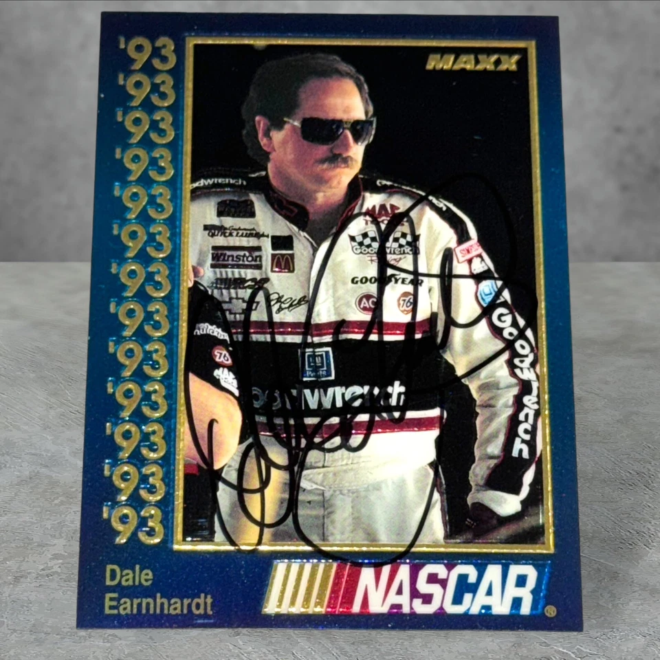 Dale Earnhardt NASCAR HOFer autographed VINTAGE card 1993 MAXX PREMIER PLUS #3 - Image 1 of 1