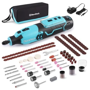 DURATECH 12V Cordless Rotary Tool Kit Rechargeable 7 Speeds W/118PCS Accessories - Picture 1 of 9