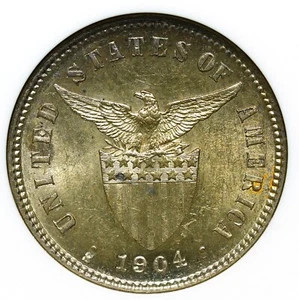 1904 S Philippines Silver 10C ANACS UNC-Details Cleaned - Picture 1 of 4