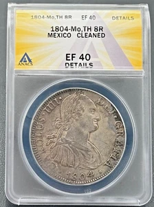 1804 Mexico Mo-TH Charles IV 8 Reales ANACS EF 40, Spanish Colony KM# 109 - Picture 1 of 5