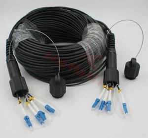 150M Outdoor DVI LC Fiber Optic Patch Cord Waterproof 4 cores Armored TPU Cable - Afbeelding 1 van 4