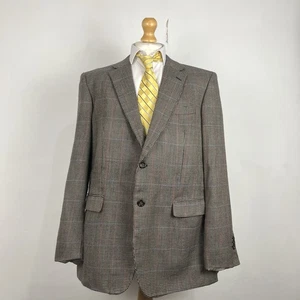 Brook Taverner Moon Tweed Blazer Jacket Mens 46L Brown Houndstooth Country Check - Picture 1 of 17