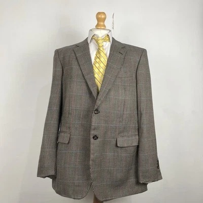 Brook Taverner Moon Tweed Blazer Jacket Mens 46L Brown Houndstooth Country Check - Image 1 of 4