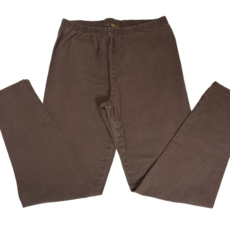 Pantalones elásticos marrones Metrostyle para mujer L tiro alto holgados Y2K años 90 vintage Foto 1 de 4