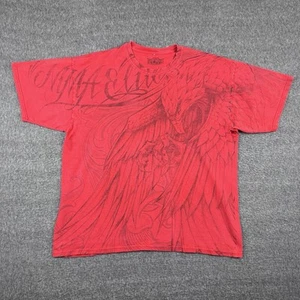 Vintage MMA Elite Shirt Herren XL Rot Grafik AOP Punk Grunge UFC Eagle Cyber Y2K - Bild 1 von 7