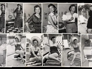 Lotto di 12 foto glamour vintage anni 50 pinup donne 8x10 fotografie in bianco e nero moda - Foto 1 di 17