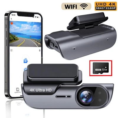 4K Dash Cam WiFi GPS Ultra HD Dash Camera Parking Mode Recorder +Free 32GB Card - Image 1 of 4