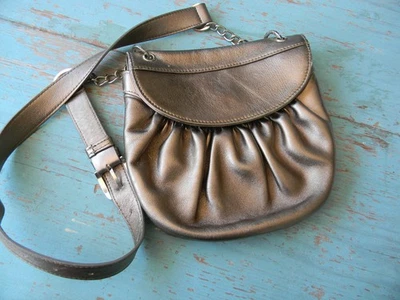 BOLSO DE HOMBRO PEQUEÑO DE CUERO PLISADO BRONCE/ORO PARIS VINTAGE MAUD FRIZON Foto 1 de 4