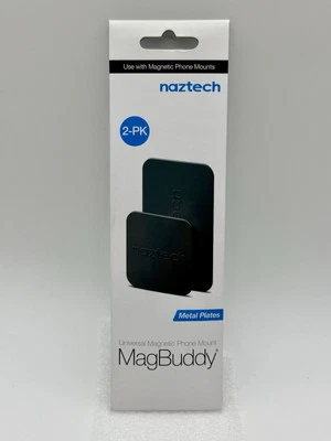 "Paquete de 2 placas metálicas magnéticas universales para montaje en teléfono Naztech MagBuddy de 2"" y 1,25""" Foto 1 de 2