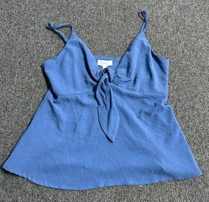 Oddy Blue Bow Tie Front Tank Top Womens Pullover Lightweight Size Small Nwt - Picture 1 of 7