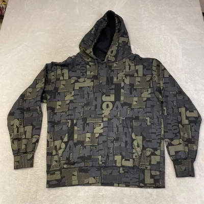 Volcom Eastern Block All Over Logo Print Hoodie Hooded Sweatshirt Men's Size M - Image 1 of 4