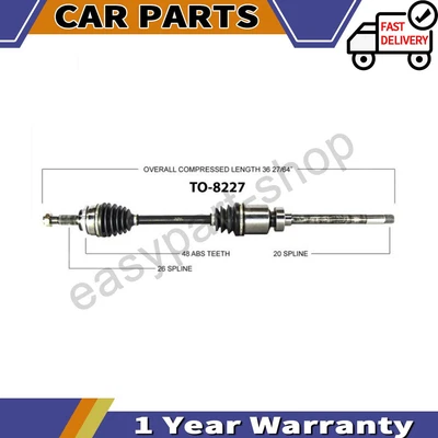 AWD para 2003 2004 2005 2006 Toyota Matrix Pontiac Vibe eje articulado delantero derecho CV Foto 1 de 3