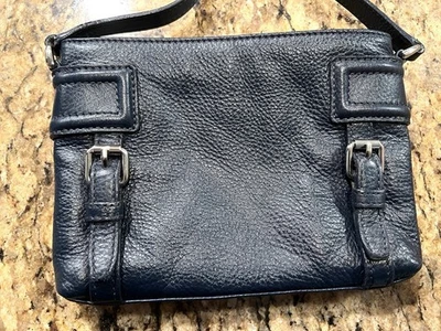 Cole Haan Pebble Leather Crossbody Small Purse Blue Navy Adjustable Strap EUC - Image 1 of 4