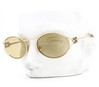 Gafas de sol Miu Miu SMU 52Y ZVN-10R brillantes doradas pálidas metal amarillo tintado con estuche Foto 1 de 4