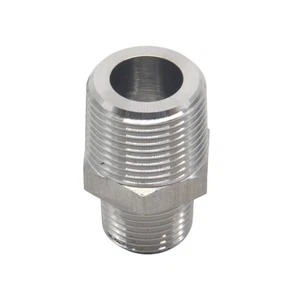 Adaptador de tubo de pezón hexagonal macho HFS(R) 3/4" NPT macho x 1/2" NPT acero inoxidable 304 - Imagen 1 de 6