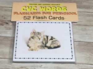 CVC words -Picture flash Cards for Learning Center 52 Cards- Teaching supplies - Picture 1 of 6