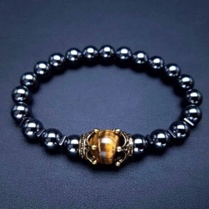 Pulsera Ojo de Tigre Moda Lujo Moderno Piedra Cuentas Joyería Quema Grasa Jengibre - Imagen 1 de 24