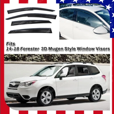 Se adapta a Subaru Forester 19-24 Ventana Ventilación Lluvia Visera Sombra Deflector 3D Estilo Mugen Foto 1 de 4