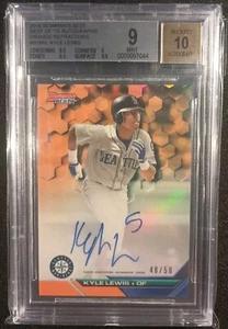 2016 Bowman’s Best KYLE LEWIS Rookie AUTO Orange Refractor #d 48/50 Beckett 9 - Picture 1 of 2