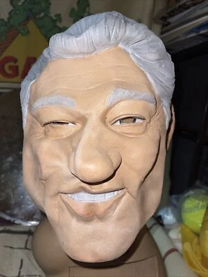 Vintage Halloween Mask Bill Clinton Vinyl Mask Cesar Political 1992 President - Image 1 of 3