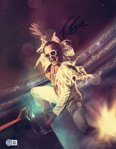 TARAN EGERTON SIGNED AUTOGRAPH ROCKETMAN 11X14 PHOTO BECKETT BAS ELTON JOHN Cover