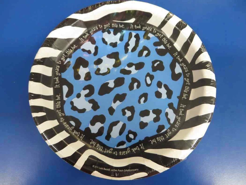 Sixty-Licious Cheetah Zebra Animal Print 60th Birthday Party 9" Dinner Plates - Image 1 of 1