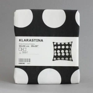 IKEA KLARASTINA Kissenbezug 50x50 cm Kissenhülle schwarz weiß gepunktet | NEU - Bild 1 von 3