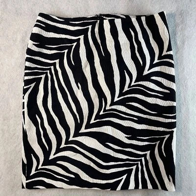Talbots юбка женщин 12 черный белый зебра карандаш юбка прямой животных острый рок - Изображение 1 из 4