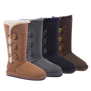 【EXTRA 8%OFF】Women UGG Classic Button Tall Boot Australia Premium Sheepskin Wool - Picture 1 of 22