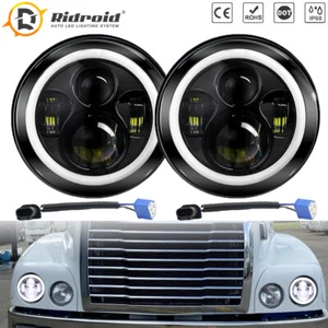 7" LED Headlight Halo DRL For Freightliner Century Class 1996-2011 FLD112 96-03 - Picture 1 of 12