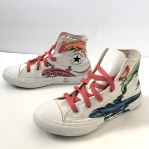 Converse All Star Chuck Taylor Little Boys Leapin Lizards High-Top White Sneaker - Picture 1 of 16