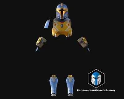 Casco Mandaloriano de Aran Tal, Armadura, Jetpack y Blaster Kit Impreso en 3D 1:1 Foto 1 de 4