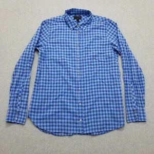 J Crew Shirt Boys 8 Blue Check Button Up Long Sleeve Pocket - Picture 1 of 11