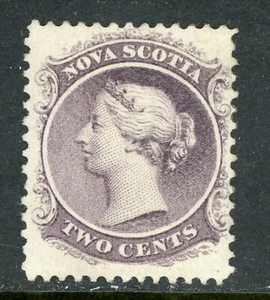 Canada 1860 Nova Scotia 2¢ Grey Purple Scott #9 Mint Z178 - Picture 1 of 2