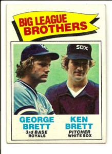 George Brett & Ken Brett 1977 Topps #631 Big League Brothers NM HOF