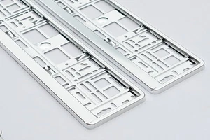 2 x Kennzeichenhalter CHROM OPTIK Nummernschildhalter Kennzeichenrahmen KFZ PKW  - Bild 1 von 5