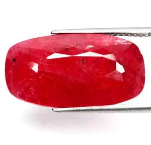 29.75 cts Rare Huge Natural Cushion-cut Translucent Red VS Rhodonite - Picture 1 of 5