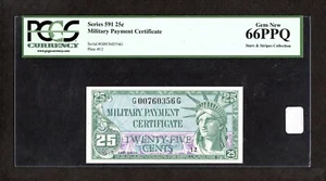 Series 591 25c Military Payment Certificate - PCGS 66 PPQ - Picture 1 of 2