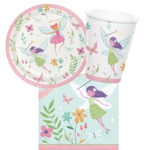 Fairies Party Supplies Fairy Forest 8 Guest Tableware Pack Birthday Girl - Picture 1 of 4