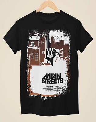 URBAN FOXX Mean Streets - T-shirt nera ispirata al poster film unisex
