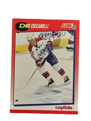 Brand New: Vintage ‘91 SCORE Dino Ciccarelli Washington Capitals Bilingual Card  - Image 1 of 2