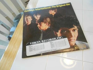 COWBOYS INTERNATIONAL THE ORIGINAL SIN LP-PROMO STAMP/STICKER VIRGIN 13138 - Imagen 1 de 3