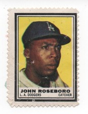 1962 TOPPS STAMPS MLB Baseball John Roseboro Los Angeles Dodgers fair shape