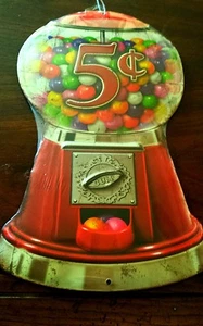Letrero de aspecto vintage de máquina de gumball metal 5 centavos retro nostalgia - Imagen 1 de 1